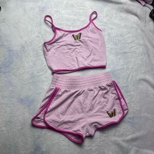 No Boundaries Pink Butterfly Pajama Set – XS